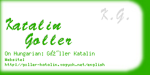 katalin goller business card